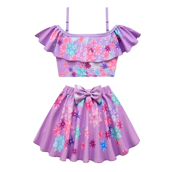 Princess Pool Party Floral Swimwear for Kids Encanto Mirabel Isabela Summer Swimming Suit Girl Beach Outfit Swimsuit 2 4 6 8T 4